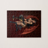 Devil Girl Witch's Cauldron-rokende Gothische Kuns Legpuzzel (Horizontaal)