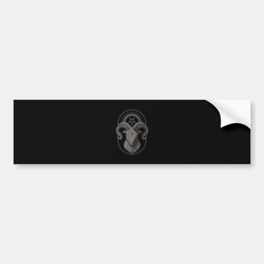 Devil Goat Pentagram Baphomet Satan Occult Satanic Bumpersticker (Voorkant)