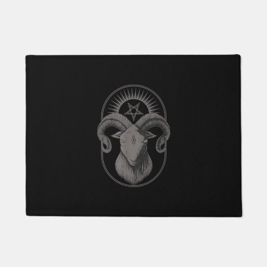 Devil Goat Pentagram Baphomet Satan Occult Satanic Deurmat (Voorkant)