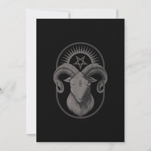 Devil Goat Pentagram Baphomet Satan Occult Satanic Feestdagenkaart (Voorkant)