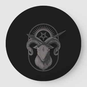 Devil Goat Pentagram Baphomet Satan Occult Satanic Grote Klok