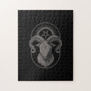 Devil Goat Pentagram Baphomet Satan Occult Satanic Legpuzzel