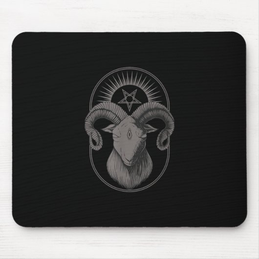 Devil Goat Pentagram Baphomet Satan Occult Satanic Muismat (Voorkant)