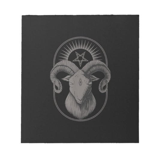 Devil Goat Pentagram Baphomet Satan Occult Satanic Notitieblok (Voorkant)