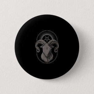 Devil Goat Pentagram Baphomet Satan Occult Satanic Ronde Button 5,7 Cm