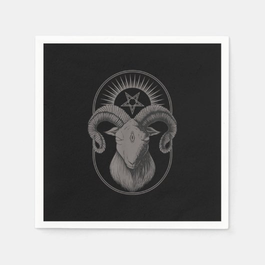 Devil Goat Pentagram Baphomet Satan Occult Satanic Servet (Voorkant)