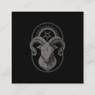 Devil Goat Pentagram Baphomet Satan Occult Satanic Vierkante Visitekaartje