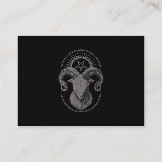 Devil Goat Pentagram Baphomet Satan Occult Satanic Visitekaartje (Voorkant)