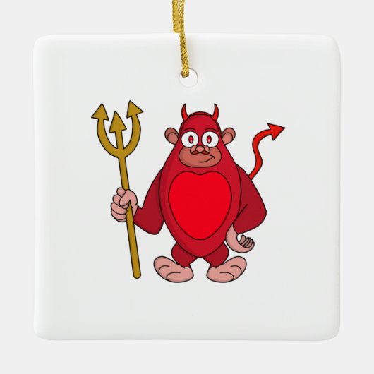 Devil Gorilla Keramisch Ornament (Voorkant)