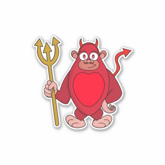 Devil Gorilla Sticker (Voorkant)