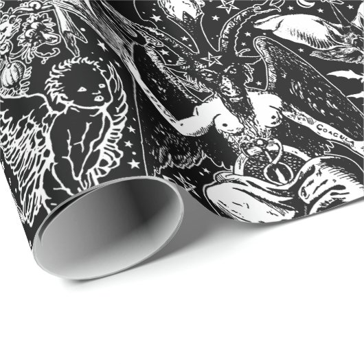 Devil gothic Victoriaans gothic Wrapping Paper Cadeaupapier (Rol Hoek)