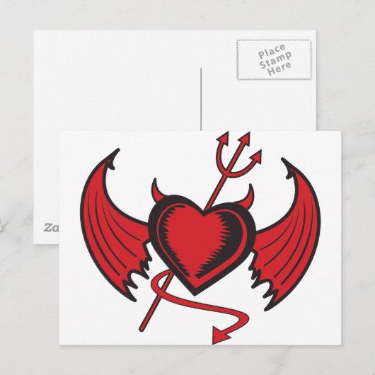Devil Heart Briefkaart (Voorkant / Achterkant)