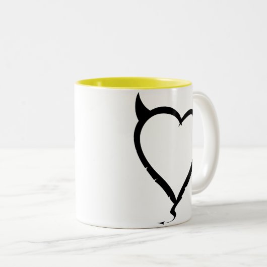 Devil Heart Tweekleurige Koffiemok (Voorkant rechts)