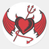 Devil Hearts Ronde Sticker (Voorkant)