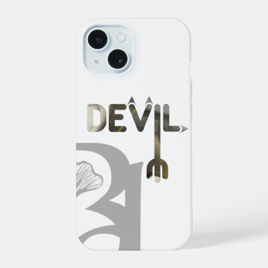 DEVIL hoesjes Trend Abstract Zwart Wit iPhone 15 Case (Achterkant)