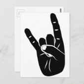 Devil Horns-gebarentaal pictogram voor rockmuziek Briefkaart (Voorkant / Achterkant)