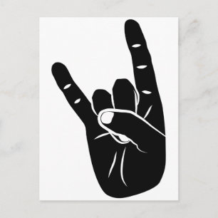 Devil Horns-gebarentaal pictogram voor rockmuziek Briefkaart