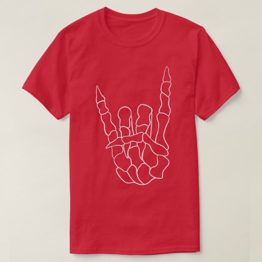 Devil horns hand gemaakt van het skelet minimalist t-shirt (Design voorkant)