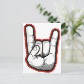 Devil Horns Hand Gesture Briefkaart (Staand voorkant)