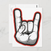 Devil Horns Hand Gesture Briefkaart (Voorkant / Achterkant)