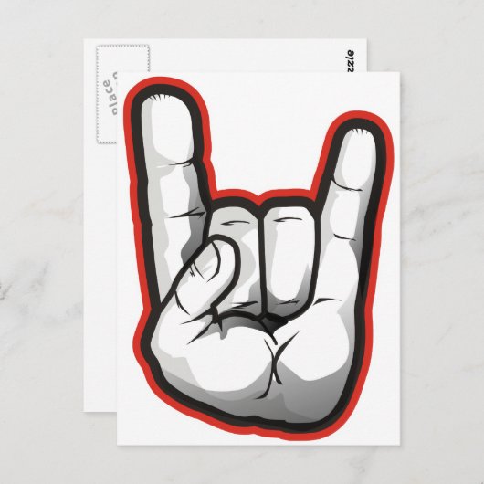 Devil Horns Hand Gesture Briefkaart (Voorkant / Achterkant)