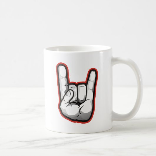 Devil Horns Hand Gesture Koffiemok (Rechts)