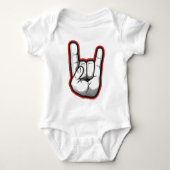 Devil Horns Hand Gesture Romper (Voorkant)
