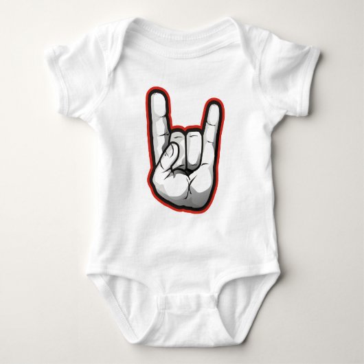 Devil Horns Hand Gesture Romper (Voorkant)