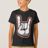 Devil Horns Hand Gesture T-shirt (Voorkant)