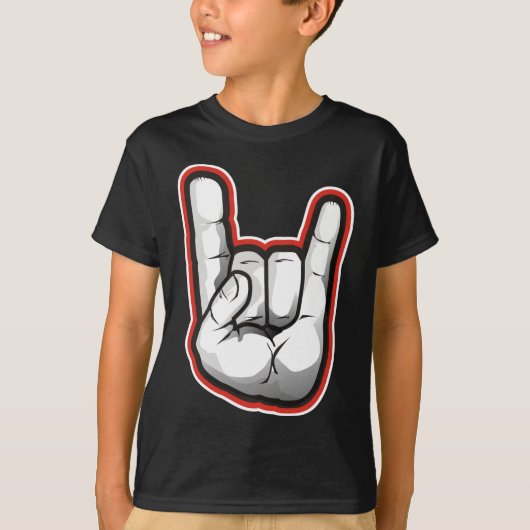 Devil Horns Hand Gesture T-shirt (Voorkant)