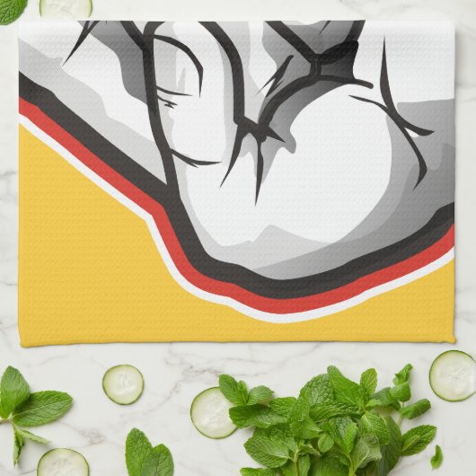 Devil Horns Hand Gesture Theedoek (Gevouwen)