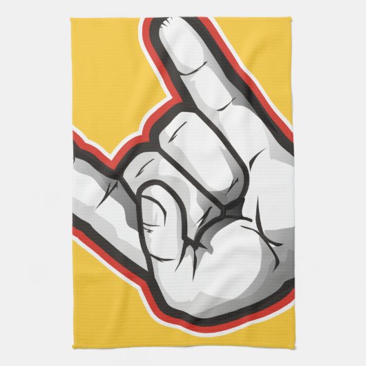 Devil Horns Hand Gesture Theedoek (Verticaal)