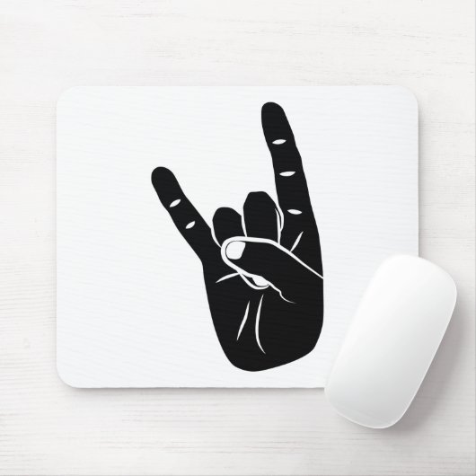 Devil Horns sign language pictogram for rock music Muismat (Met muis)