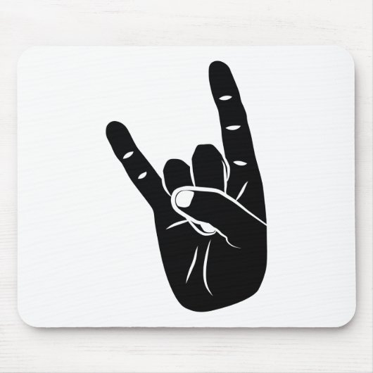 Devil Horns sign language pictogram for rock music Muismat (Voorkant)