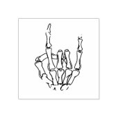 Devil Horns Skeleton Hands Heavy Metal Muziek Rubberstempel (Afrduk)