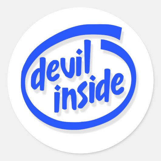 Devil Inside Ronde Sticker (Voorkant)