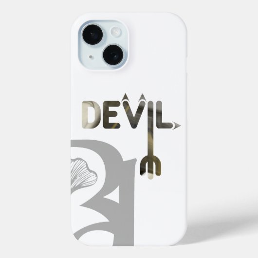 DEVIL iPhone Cases Trend Abstract Zwart Wit (Achterkant)