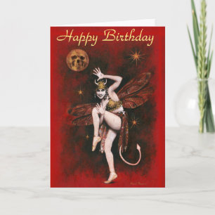 Devil Lady Birthday-kaart Kaart