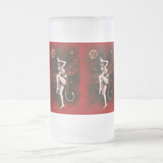 Devil Lady Dancer Frosted Stein Matglas Bierpul (Center)