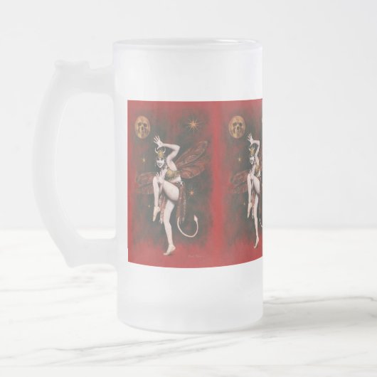  Devil Lady Dancer Frosted Stein Matglas Bierpul (Links)