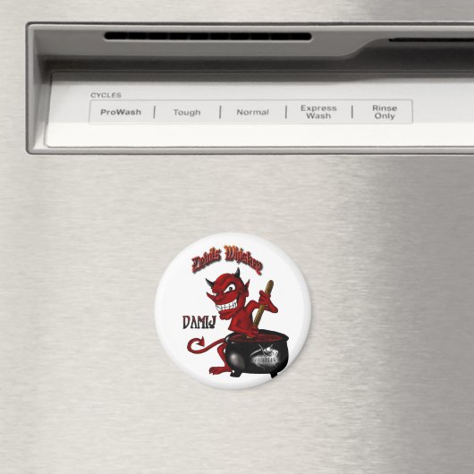 Devil LARGE w-Reaper LOGO - BUTTON Magneet (Insitu (Vaatwasser))