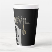 DEVIL Latte Mok Abstracte interieur zwart (Voorkant)