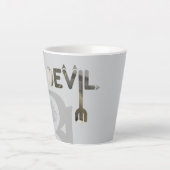 DEVIL Latte Mok Abstracte interieur zwart (Voorkant)