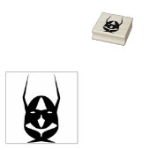 Devil mask silhouette kunstzegel rubberstempel (Gestempeld)