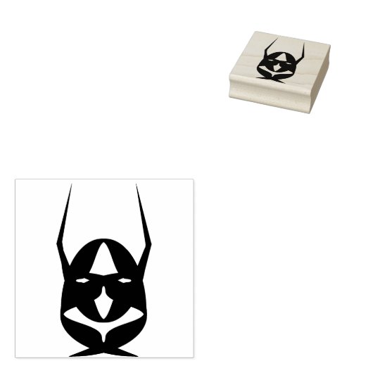 Devil mask silhouette kunstzegel rubberstempel (Gestempeld)
