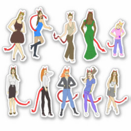 devil meisje sticker blad