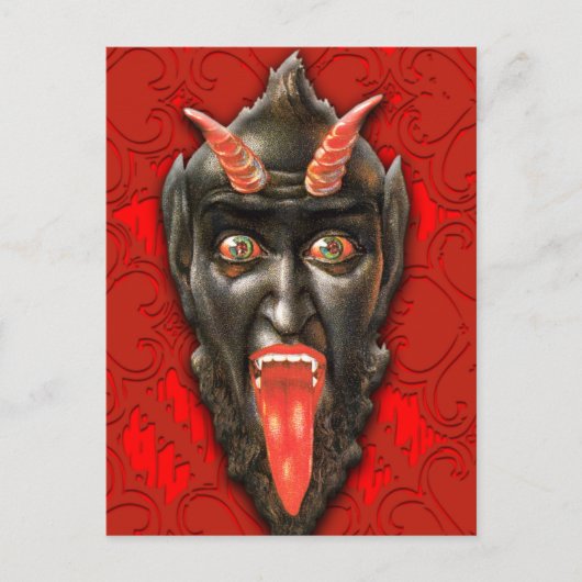 Devil met Red Tongue en Horns Briefkaart (Voorkant)