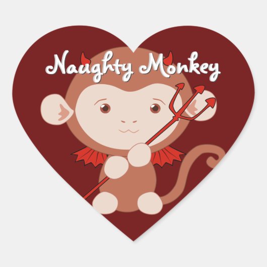 Devil Monkey Heart Stickers (Voorkant)