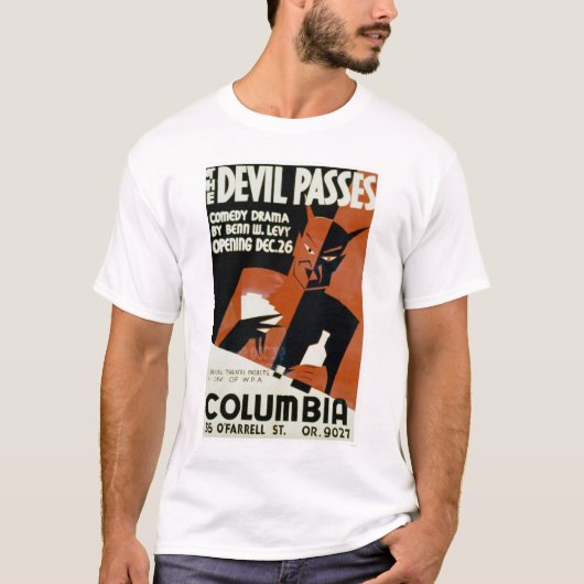 Devil Passen Comedy 1940 WPA T-shirt (Voorkant)