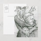 Devil Plays Man hoofd Saxophone, 1144 Briefkaart (Voorkant / Achterkant)
